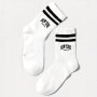 1 Pair Of Kid's Fashion Stripe & Letter Print Crew Socks Comfy & Breathable Soft & Elastic Thin Socks For Spring And Summer