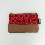 Shwe Leather-look Clutch Bag - Red Daisy