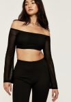 Remi Mesh Off The Shoulder Top - Black