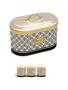 Printed Bread Bin And Canister Set - Oval - White