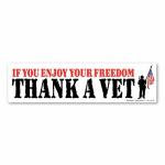 Magnet America If You Enjoy Your Freedom Thank A Vet Bumper Strip Magnet Is 2.875" X 10.875" Made For Vehicles And Refrigerators