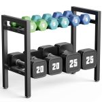 Dumbbell Rack 2-TIER 20 In Length Adjustable Weight Rack For Home Gym Dumbbells Kettlebell Rack Only