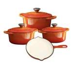 Smte Dutch Cast Iron Ceramic 7 Pot Orange With Keychain
