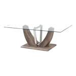 Smte Bateau Glass Coffee Table Nature Brown With Keychain