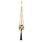 Macrame Plant Hanger Dual Square Dip-dye Cotton - Black charcoal Grey