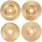 3 4 5PCS Wood Carving Disc Set 4 And 1 2 Attachments With 5 8 Inches Arbor Grinding Wheel For Grinding And Shaping Golden
