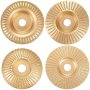 3/4/5PCS Wood Carving Disc Set 4 And 1/2 Attachments With 5/8 Inches Arbor Grinding Wheel For Grinding And Shaping Golden