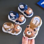 Trendy Cute Cartoon Bear Sandals For Baby Boys Breathable Non-slip Walking Shoes For Summer