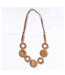 Wooden Disc Circle Necklace - Toast Free