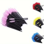 Set Of 50 Eyelash Wand Applicator Eyelash Extension Cord Womens Makeup Tool Portable Makeup Brush Eyelash Beauty Tool Eyelash Co