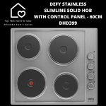 Defy Stainless Slimline Solid Hob With Control Panel - 60CM DHD399