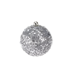 Xmas Ball Polyfoam 8CM Sequins Grey