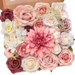Alecono Artificial Flowers Pink Fake Flowers For Decorastion Wedding Flowers For Cake Party Home Table Centerpieces Decor