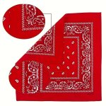 55.88CM Paisley Print Bandana Solid Color Neckerchief Hip Hop Cowboy Cowgirl Hankies Head Wrap Hair Accessories