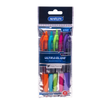 Marlin Ultraglide Neon Retractable Pen 5'S Asst 0.7MM In Polybag Pack Of 12