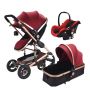 Baby Stroller 3 In 1 Newborn Baby Carriage - Red