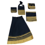 Ladies African Traditional 5 Piece Wrap Attire - Mustard And Black