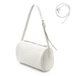 Long Keeper Faux Leather Barrel Bag Small Crossbody Purses For Women Trendy Shoulder Bag Y2K Underarm Handbag Hobo Clutch White
