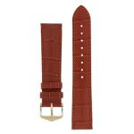 Duke Alligator Embossed Leather Watch Strap In Gold Brown - 24MM Silver