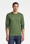 G-star Raw Back Double Logo Tape R T Long Sleeve - Dk Nuri Green