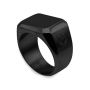 Premium Onyx Black Mens 'delta' Signet Ring - Matte Black