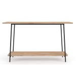 Leah Steel Pipe Entrance Server - Pine In Chestnut Finish