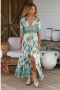 Utopia Print Tessa Maxi Dress - 40 / Green/white / Rayon