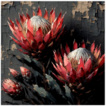 Stretched Canvas Dark Protea
