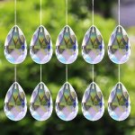 Set Of 10 Glass Drops 28MM Water Drop-shaped Crystal Chandelier Romantic Branch Pendant Rainbow Maker Transparent Glass Prism Fo