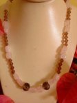Rose Quartz Square Bead Necklace
