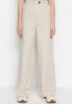 Wide Leg Woven Trousers - Stone
