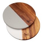 Gibbous Board - Natural Wood With Grey Silk Stone