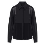 Biker Detail Blouse -black