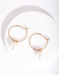 Goldair Gold 3MM Pearl Hoop Earrings - Onesize