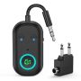 Bomivoi Bluetooth 5.3 Transmitter Receiver Airplane Bluetooth Adapter For 2 Headphones Wireless Audio Adapter For Car Hand-free Call Max 16H 3.5M