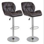 Smte Modern And Stylish Diamond Padded Kitchen And Bar Stool Brown With Keychain