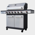 Alva SIERRA-6 Burner BBQ With Side Burner Stainless Steel Black + Free Tool Set
