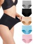 5-PACK Women's High-waist Underwear Breathable Full Coverage Briefs Tummy Control Butt Lifter Panties Elegant Style - Plus Size Available