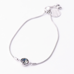 Smoky Crystal Silver Lariat Chain Bracelet - Smoky Crystal