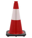 Traffic Cone With Reflective Tape - Red 750MM