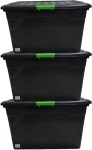 Plastic 85L Storage Box Rengrind Set Of 3 Storage Basket