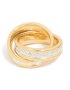 Mixed Metal Plated Diamante Layered Link Ring - M/l