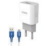 Loopd 1 Port 2.1A Wall Charger Plus 1.2M Micro USB Cable White