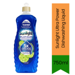 Sunlight Platinum Ultra Power Dishwashing Liquid 750ML - Premium Pure Tough Grease Cutting Soap Leaves Utensils Clean Fresh & Ge