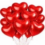 25 Pieces 18 Inches Red Heart Love Balloons Large Foil Mylar Heart Shaped Balloon For Valentines Day Anniversary Wedding Engagem