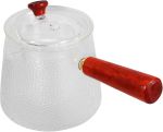 Glass Tea Pot With Wood Handle - One-click Automatic Glass Tea Pot For Home