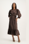 Leah Satin Dress - Chocolate - XS