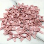 50PCS Pink Satin Ribbon Bows - Perfect For Diy Crafts And Gift Packaging - No Feathers - Made Of Polyester