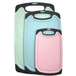 3 Piece Cutting Boards With Handle For Kitchen Plastic Cutting Board