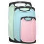 3 Piece Cutting Boards With Handle For Kitchen Plastic Cutting Board